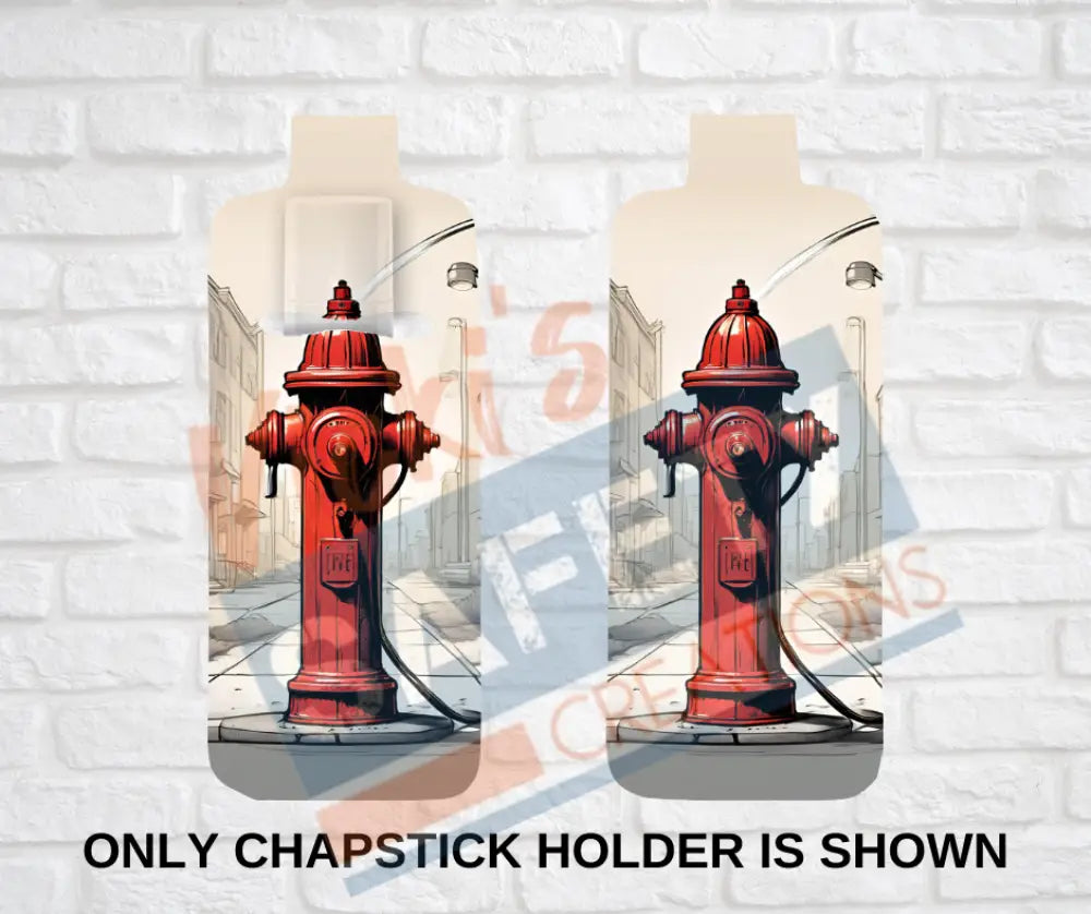 Keychain accessories - Chapstick Holder Lotion Holder Key fob - VINTAGE FIRE HYDRANT Car gift set