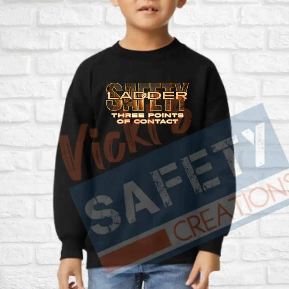 Ladder Safety (Adult Youth Toddler Infant Sizes) Crew Sweatshirt / YOUTH-XSmall Adult Clothing