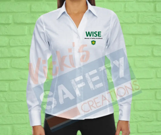 Ladies Bailey Twill Dress Shirt-WISE **CLOSEOUT** Adult Clothing