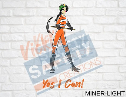 Ladies Cotton T-Shirt-Yes I Can Collection (Asst. Colors & Designs) Miner-Light / LADIES-SMALL / Carolina Blue Adult