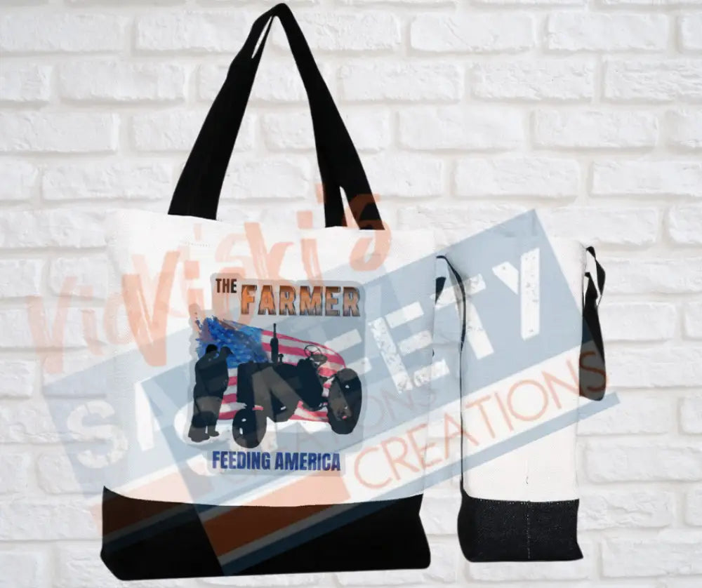 Large Basic Tote-Farmer feeding America Bags
