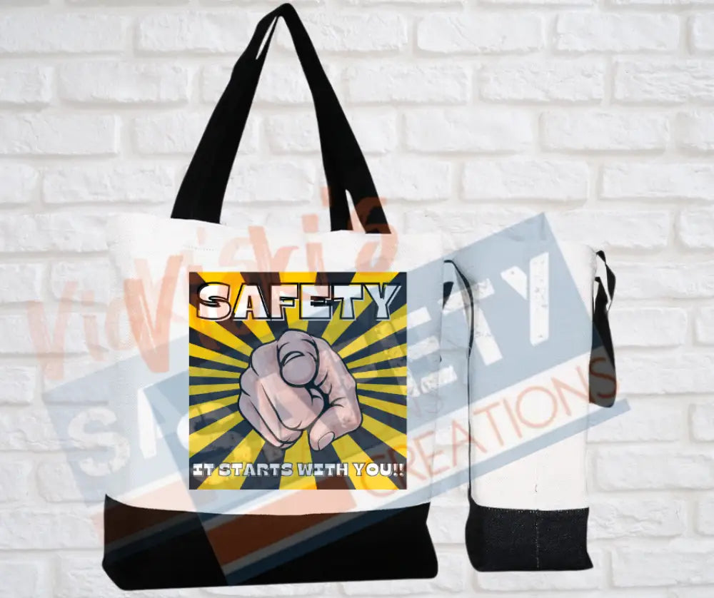 Large Basic Tote-Safety begins with you Bags