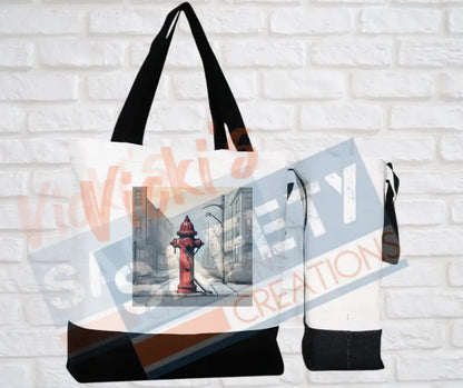 Large Basic Tote-Vintage Fire Hydrant Bags