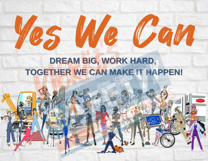 Large Basic Tote-Yes I Can Collection (Asst. Designs) YES WE CAN group Bags