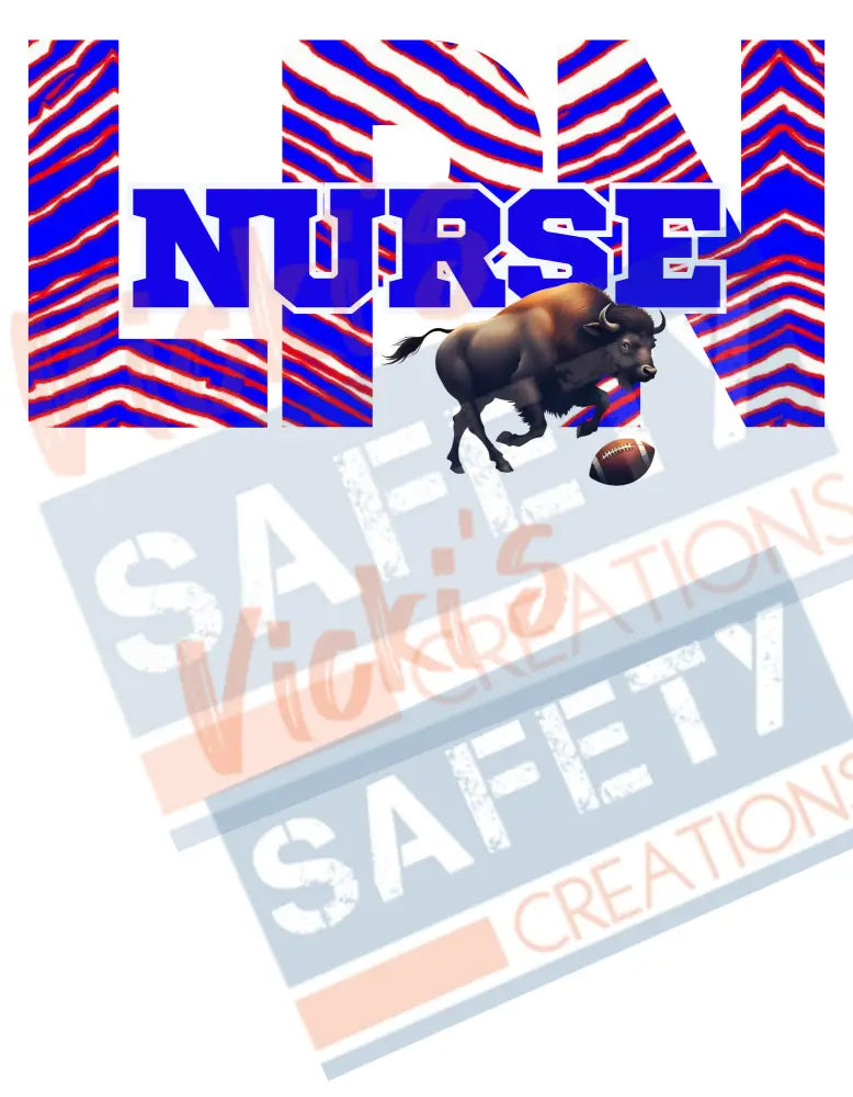 LPN-Nurse-Buffalo Stripes (Adult and Ladies Sizes Only) Adult Clothing