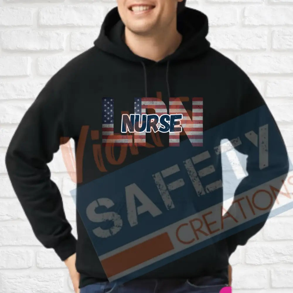 LPN-Nurse-Vintage Flag (Adult and Ladies Sizes Only) Hoodie / ADULT-Small Adult Clothing