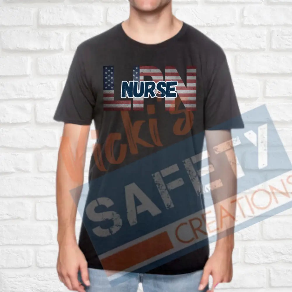 LPN-Nurse-Vintage Flag (Adult and Ladies Sizes Only) T-shirt / ADULT-Small Adult Clothing