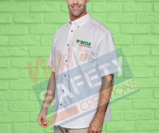 Men’s Short Sleeve Twill Shirt with Stain-Release - WISE Adult Clothing