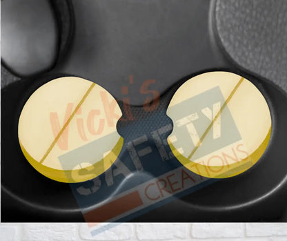 Neoprene Car Coasters (set of 2)-Medication Yellow Drinkware & Accessories