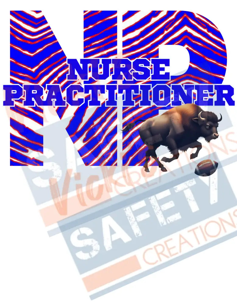 NP-Nurse Practitioner-Buffalo Stripes (Adult and Ladies Sizes Only) Adult Clothing