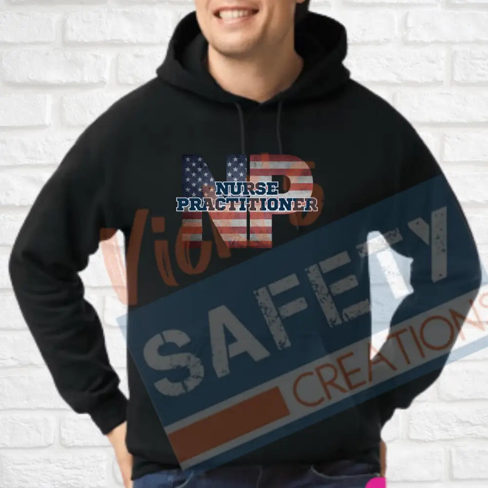 NP-Nurse Practitioner-Vintage Flag (Adult and Ladies Sizes Only) Hoodie / ADULT-Small Adult Clothing