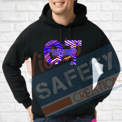 OT-Occupational Therapist-Buffalo Stripes (Adult and Ladies Sizes Only) Hoodie / ADULT-Small Adult Clothing