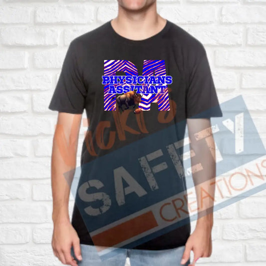 PA-Physicians Assistant-Buffalo Stripes (Adult and Ladies Sizes Only) T-shirt / ADULT-Small Adult Clothing