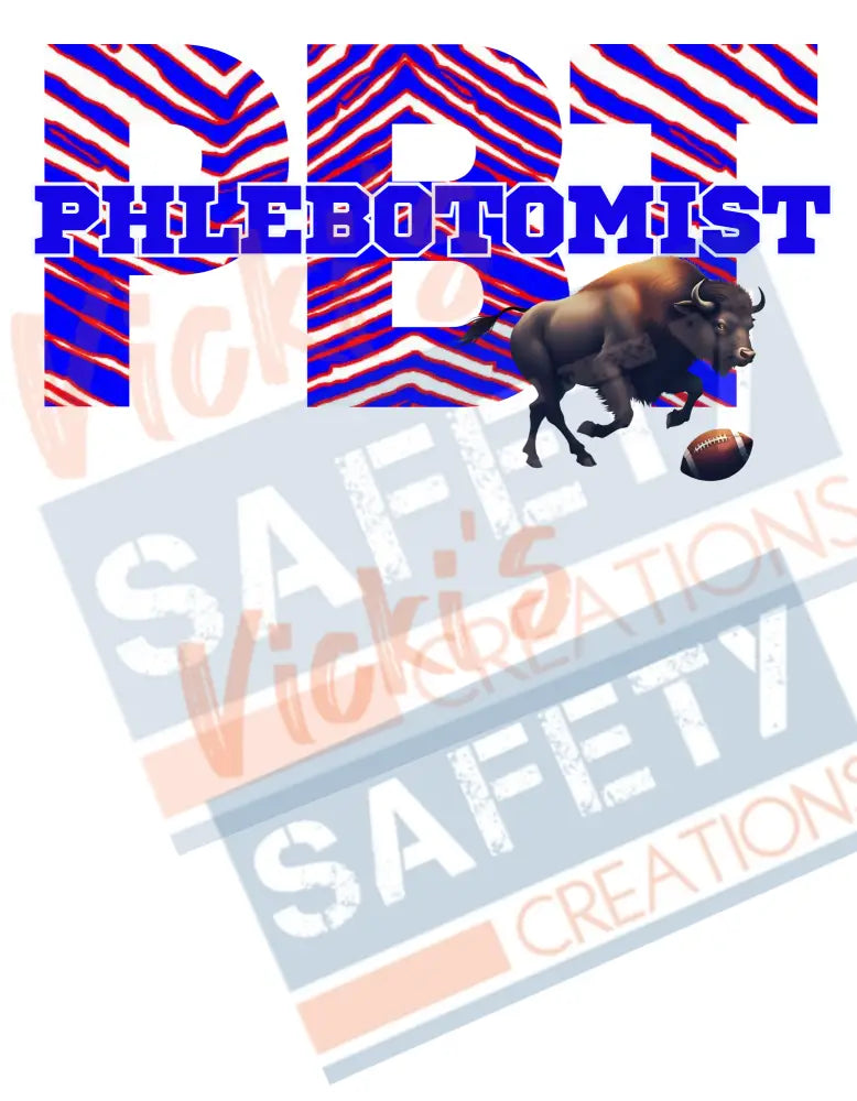 PBT-Phlebotomist-Buffalo Stripes (Adult and Ladies Sizes Only) Adult Clothing