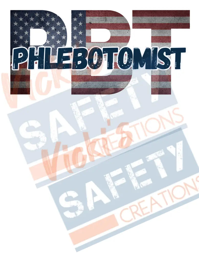 PBT-Phlebotomist-Vintage Flag (Adult and Ladies Sizes Only) Adult Clothing