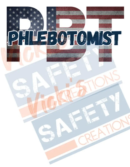 PBT-Phlebotomist-Vintage Flag (Adult and Ladies Sizes Only) Adult Clothing
