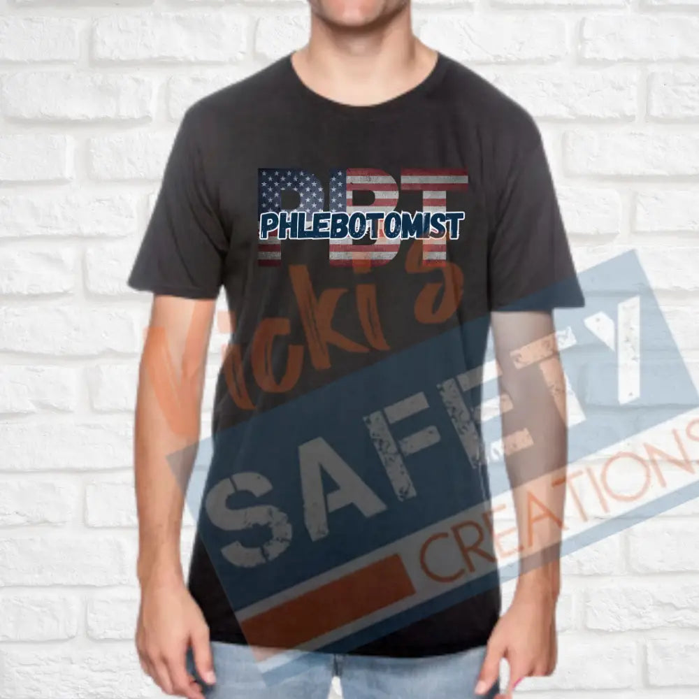 PBT-Phlebotomist-Vintage Flag (Adult and Ladies Sizes Only) T-shirt / ADULT-Small Adult Clothing