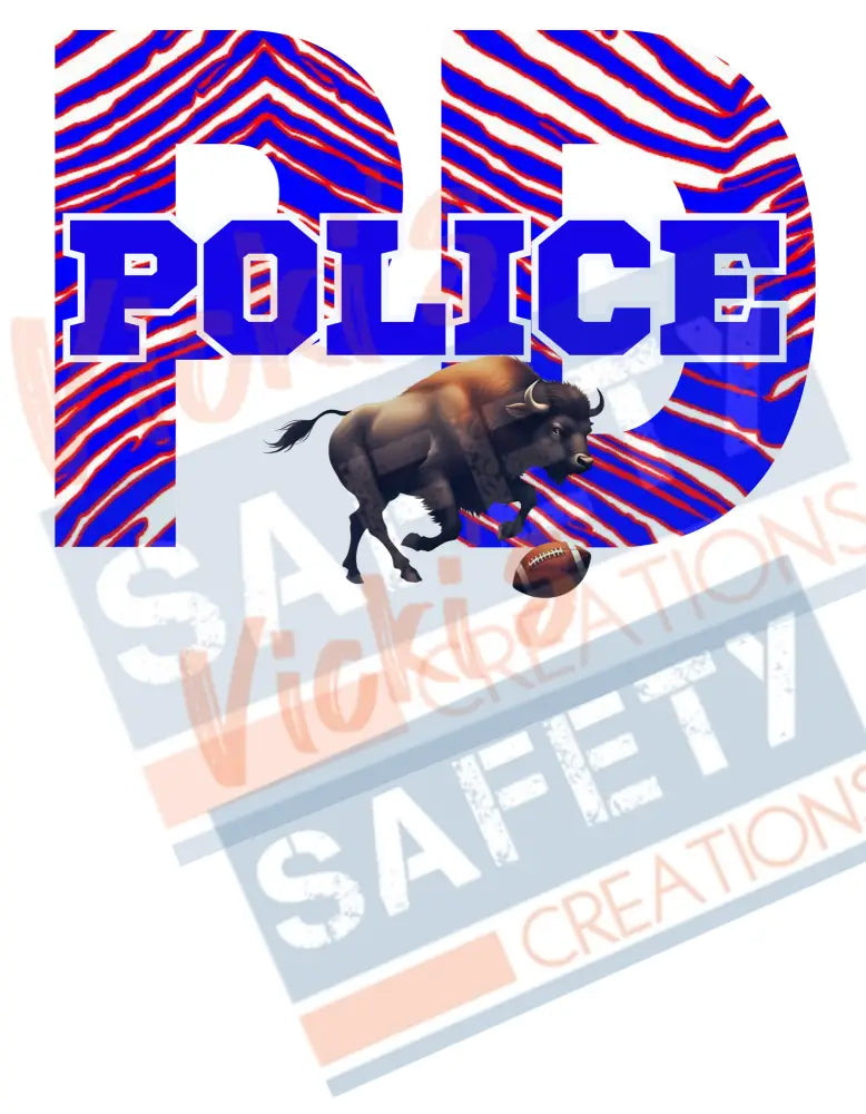 PD-Police-Buffalo Stripes (Adult and Ladies Sizes Only) Adult Clothing