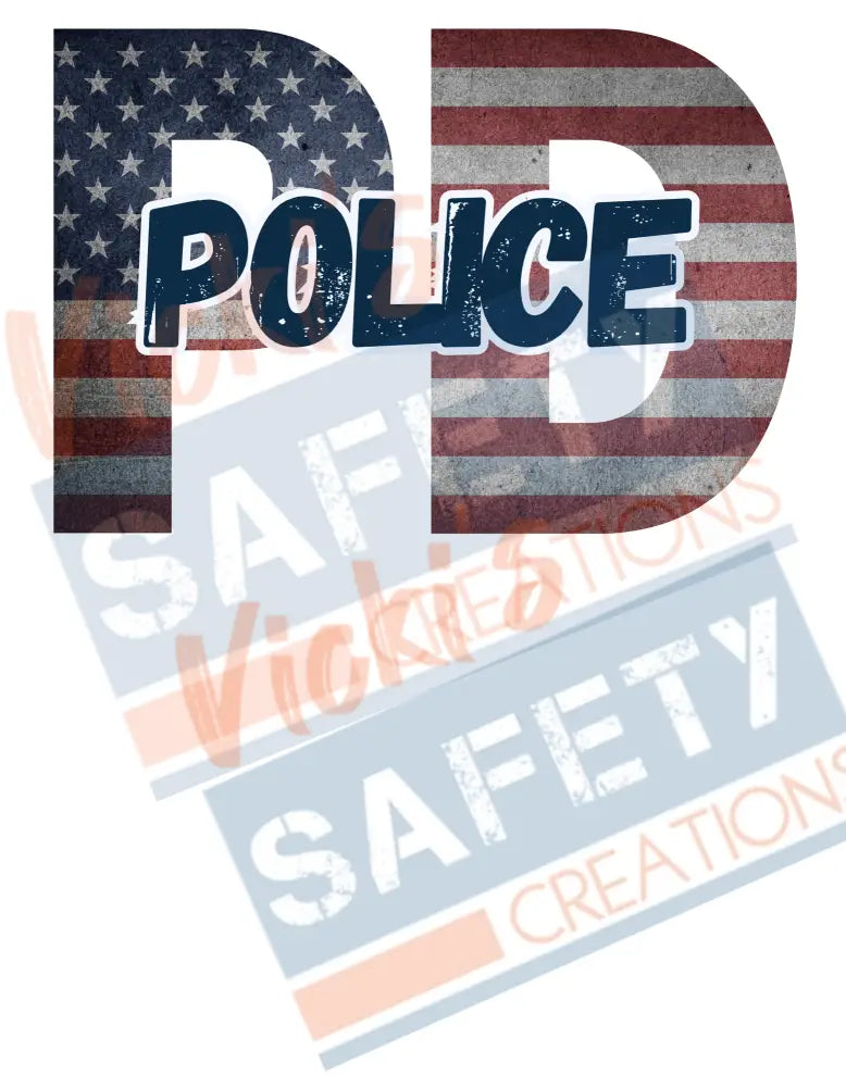 PD-Police-Vintage Flag (Adult and Ladies Sizes Only) Adult Clothing