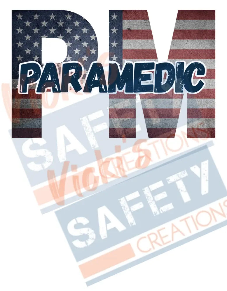 PM-Paramedic-Vintage Flag (Adult and Ladies Sizes Only) Adult Clothing