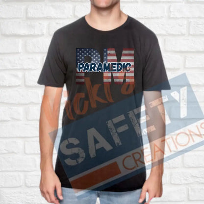 PM-Paramedic-Vintage Flag (Adult and Ladies Sizes Only) T-shirt / ADULT-Small Adult Clothing