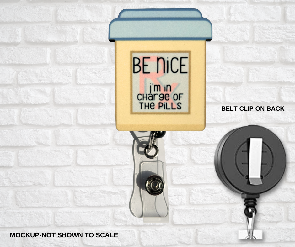 Di-cut Badge Reels-RX Bottle