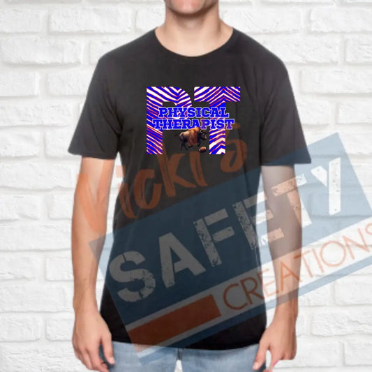 PT-Physical Therapist-Buffalo Stripes (Adult and Ladies Sizes Only) T-shirt / ADULT-Small Adult Clothing