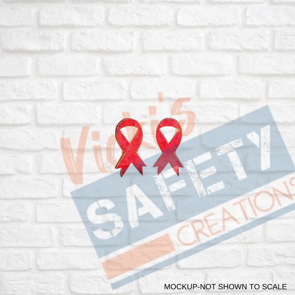 Red Awareness Ribbon Stud Earrings Earrings