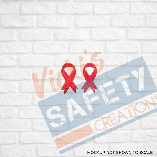 Red Awareness Ribbon Stud Earrings Earrings