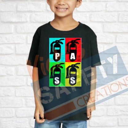 Retro P.A.S.S. Fire Extinguishers (Adult Youth Toddler Infant Sizes) T-shirt/Onesie / TODDLER-2T Adult Clothing