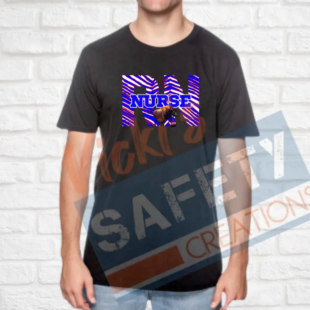 RN-Nurse-Buffalo Stripes (Adult and Ladies Sizes Only) T-shirt / ADULT-Small Adult Clothing