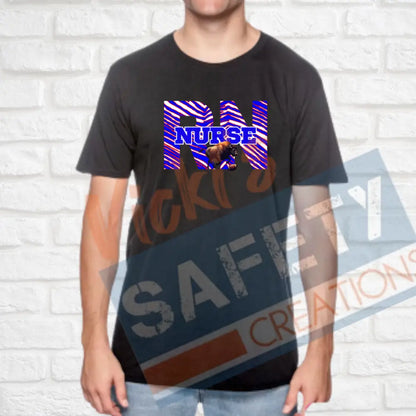 RN-Nurse-Buffalo Stripes (Adult and Ladies Sizes Only) T-shirt / ADULT-Small Adult Clothing