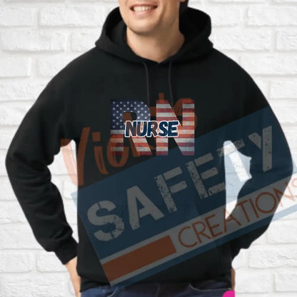 RN-Nurse-Vintage Flag (Adult and Ladies Sizes Only) Hoodie / ADULT-Small Adult Clothing
