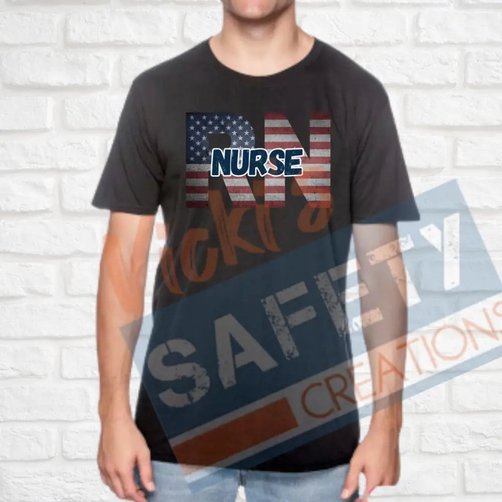 RN-Nurse-Vintage Flag (Adult and Ladies Sizes Only) T-shirt / ADULT-Small Adult Clothing