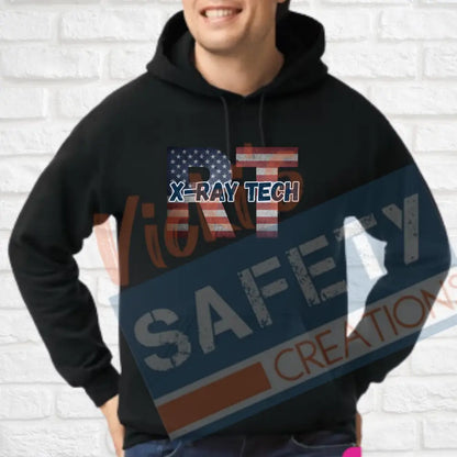 RT-Xray Technician-Vintage Flag (Adult and Ladies Sizes Only) Hoodie / ADULT-Small Adult Clothing