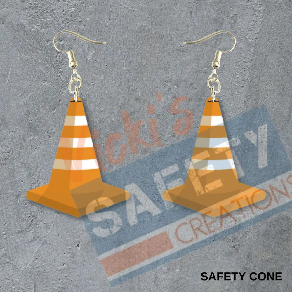Safety Cones Dangle Earrings Earrings