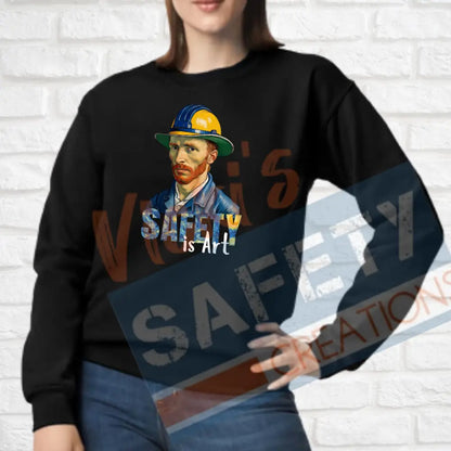 Safety is Art (Adult Youth Toddler Infant Sizes) Crew Sweatshirt / ADULT-Small Adult Clothing