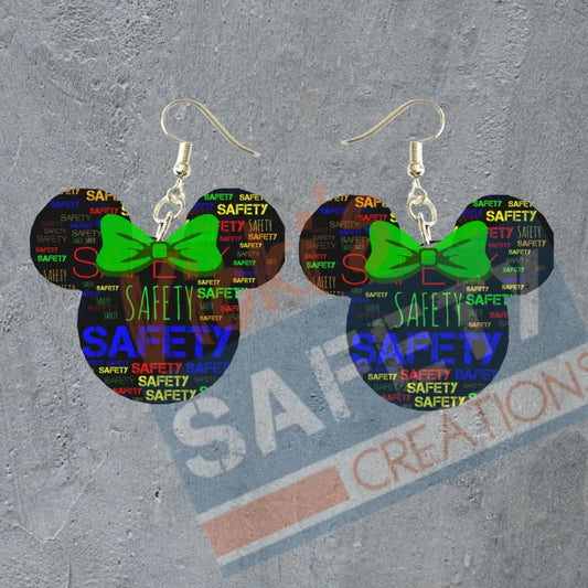 Safety mouse head Dangles Earrings