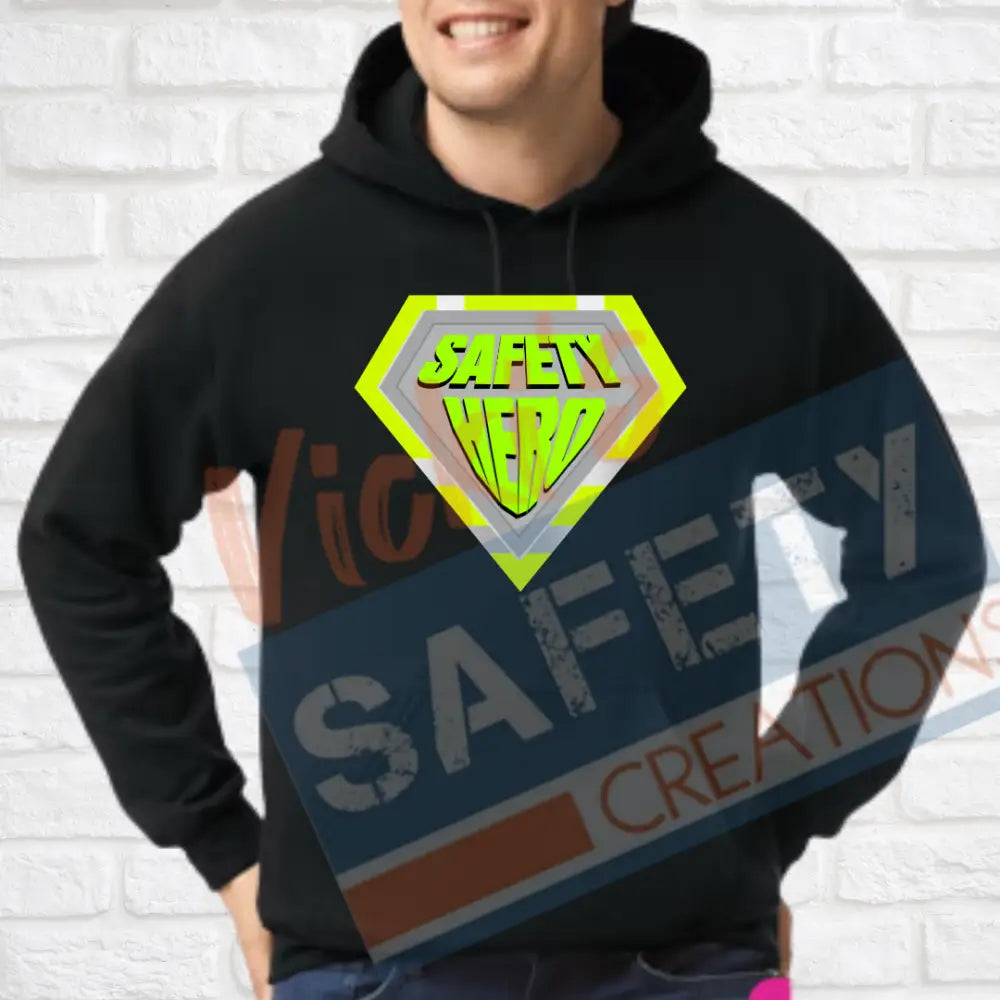Safety Superhero (Adult Youth Toddler Infant Sizes) Hoodie / ADULT-Small Adult Clothing