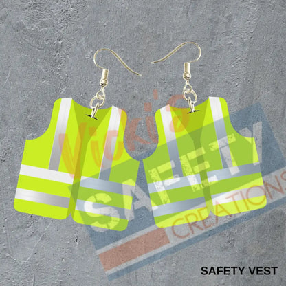 Safety Vest Dangle Earrings (Asst. Colors) Hi-Vis Earrings