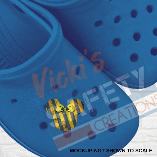 Shoe Charms-CAUTION LINES MOUSE HEAD Shoe accessories