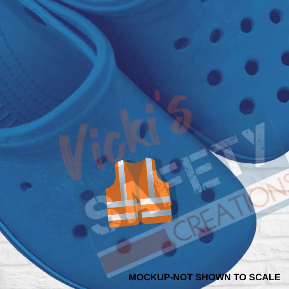 Shoe Charms-SAFETY VESTS (ASST COLORS) Safety Orange Shoe accessories