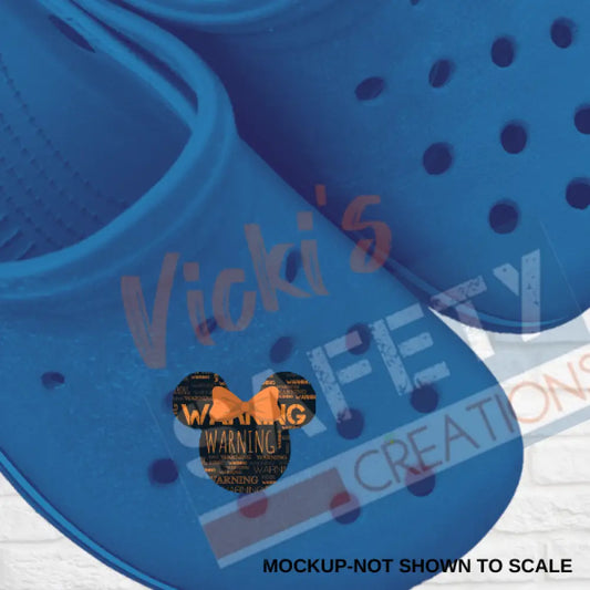 Shoe Charms-WARNING MOUSE HEAD Shoe accessories