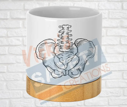 Small Desk Ceramic Planter-Skeletal Illustrations Hips Home Decor