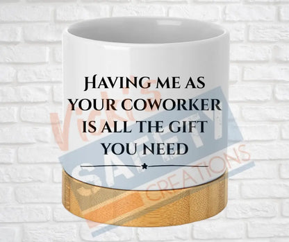Small Desk Ceramic Planter-Funny Pot Having me as your coworker Home Decor