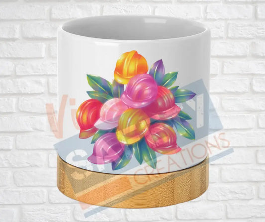Small Desk Ceramic Planter-Hard Hat Bouquet Home Decor