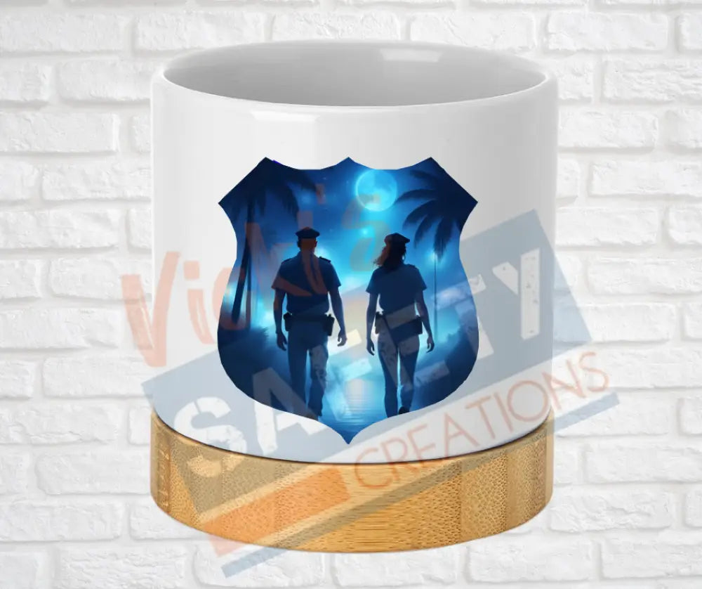 Small Desk Ceramic Planter-Police Badge (asst. designs) Heros Home Decor