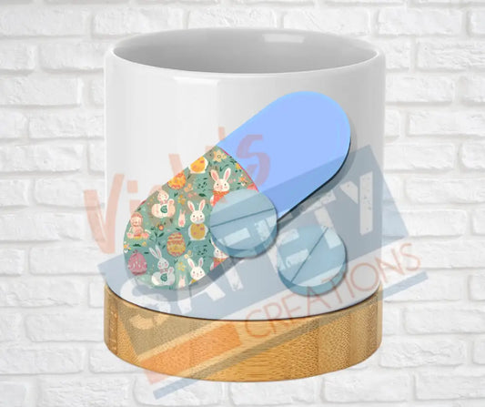 Small Desk Ceramic Planter-RX Pharmacy Easter Bunny Home Decor