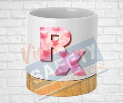 Small Desk Ceramic Planter-RX Pharmacy Hearts Home Decor