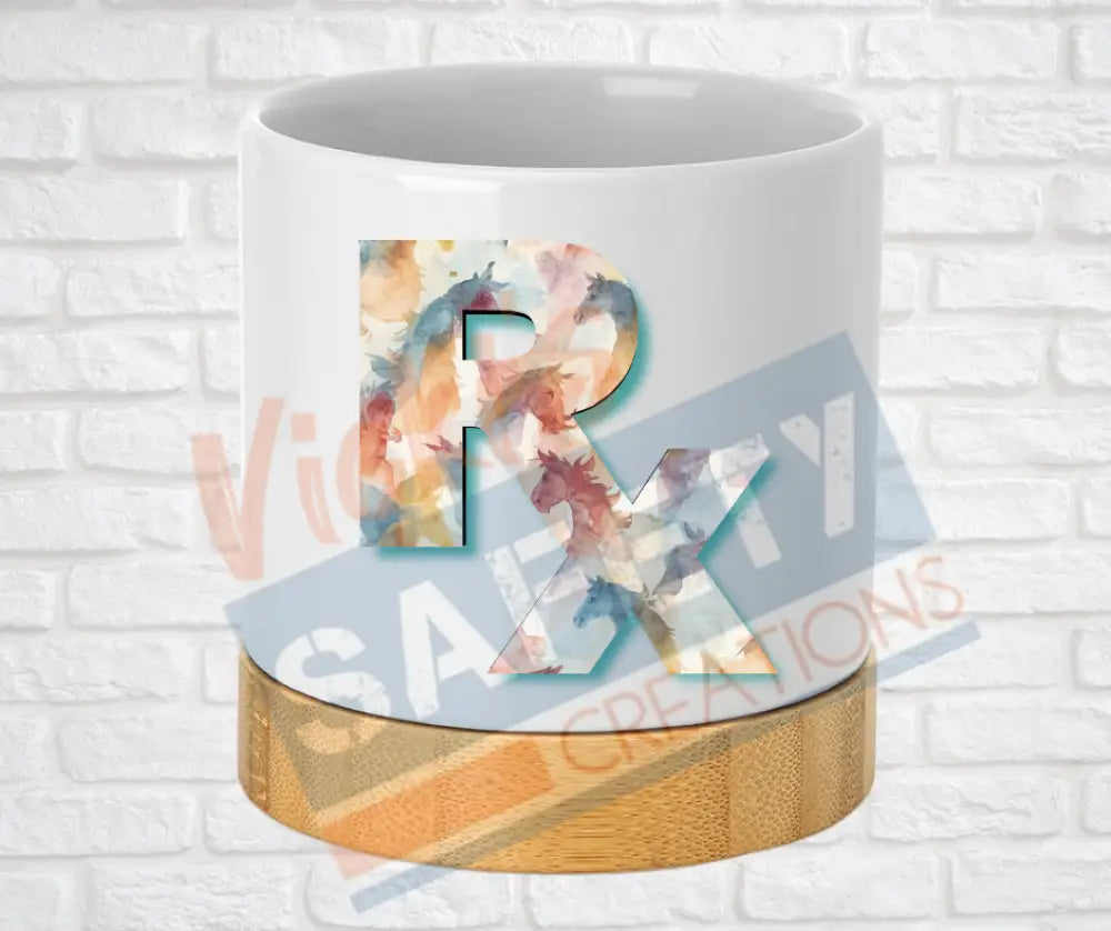 Small Desk Ceramic Planter-RX Pharmacy Horses Home Decor